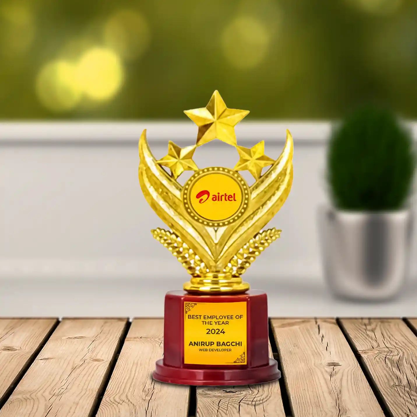 Prestigious Golden 3-Star Triumph Trophy